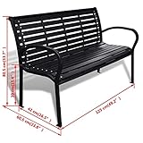 vidaXL Gartenbank 3-Sitzer 125cm WPC Stahl Sitzbank Gartenmöbel Parkbank Bank - 5