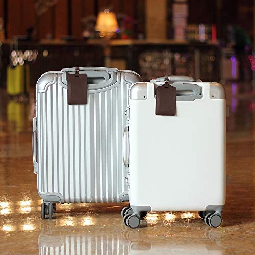 Leather Luggage Tags 4 Pack Bag Suitcase Labels - Image 3