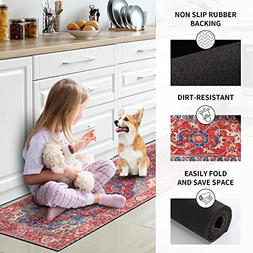 Melajia Large Laundry Room Rubber Mat 2X6 Non Slip Runner Rug For Hallway Easy To Clean Kitchen Floor Mats Low-Profile Bathroom Runner For Entryway #TOP3