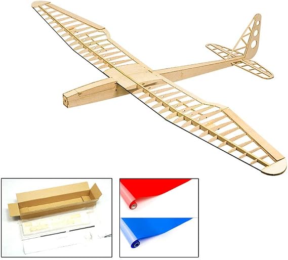 DW Hobby RC Balsawood Glider Sunbird 1600mm Wingspan, Radio Controlled Model Aircraft Kits to Build and Fly for Adults (F1601B)