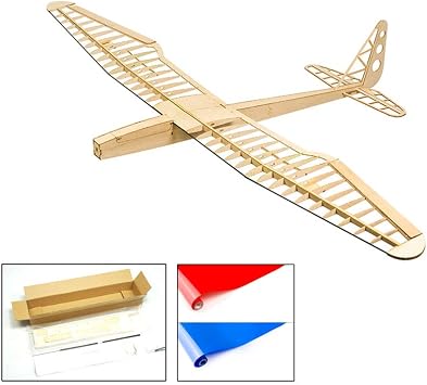 DW Hobby RC Balsawood Glider Sunbird 1600mm Wingspan, Radio Controlled Model Aircraft Kits to Build and Fly for Adults (F1601B)
