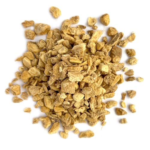 Ginger Root, by Herb Co, Cut and Sifted, Loose Leaf, Dried Zingiber Officinale for Tea, Cooking, Bath Soaks & Skincare, 1/4 lb