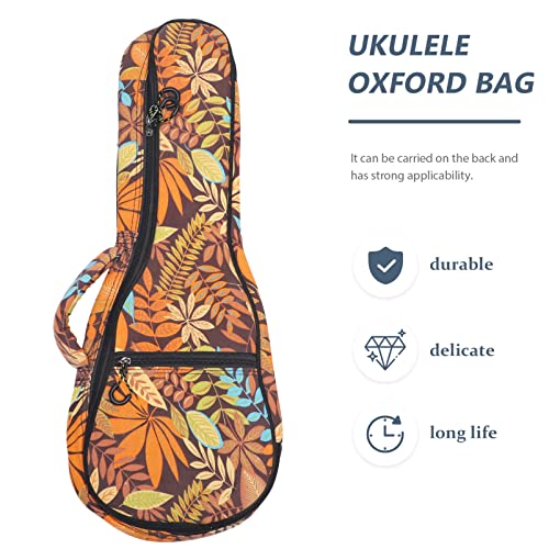 Generic Gig Bag Voor 23/24 Inch Concert Ukelele Herfst Esdoorn Bladeren Ontwerp Oxford Waterdichte Draagtas Gewatteerde… - Image 3
