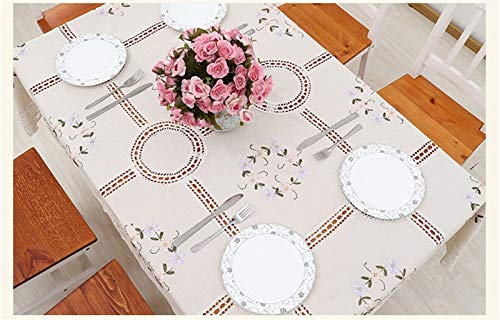 Nappe à fleurs en dentelle blanche RWRAPS en coton et lin 130x180cm