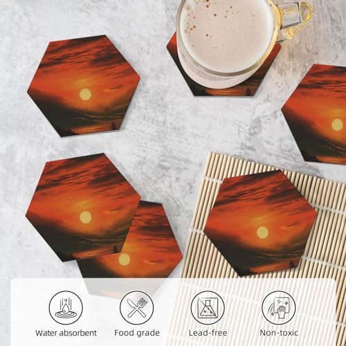 Dessous de verre céramique haut de gamme géométrique avec support de rangement métal - 6
