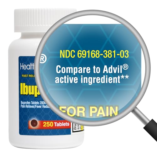 Image of HealthA2Z Ibuprofen 200mg | Pain Relief | Body Aches | Headache | Arthritis | Cramps | Back Pain | Fever Reducer (250 Count) (Pack of 2)