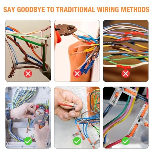 Image of XELYTON Wire Clip Connector, Universal Connection Terminals, Circuit Inline Splices Electric Connectors, Quick Connect & Freely Assemble Electrical Splicing Kit for Compact (T Type 3 Way, 20)