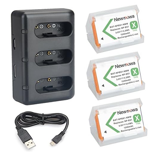 NP BX1 Newmowa ersättningsbatteri (3-pack) och 3-kanals USB-laddarsats för Sony NP-BX1 och Sony Cyber-shot DSC-RX100,DSC-RX100 II,DSC-RX100M II,DSC-RX100 III,DSC-RX100 IV,DSC-RX100 V,DSC-RX100 VII