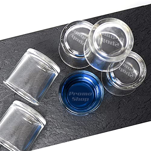 PROMO SHOP Pack 6 Unidades · Vasos chupito Corto 4cl personalizados con el Nombre que desees · Vaso Chupito Transparente · ideal para Hostelería y uso Particular