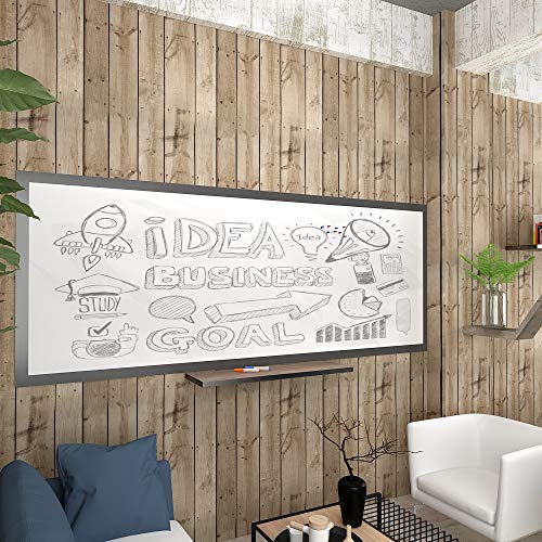 Image of VEELIKE 78.7 inchx17.7 inch Dry Erase Whiteboard Wallpaper Peel and Stick White Board Contact Paper for Office Removable Self-Adhesive Glossy Whiteboard Wall Sticker for Kitchen Kids Room Home Wall Decor