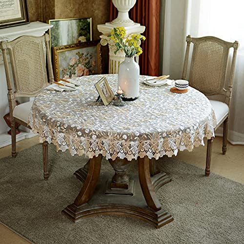 Sutavia 60 Inch Round Tablecloths,Fall Antique Flower Decor Macrame Table Cloth,Wrinkle Free Anti-Fading,Dust-Proof Table Cover For Kitchen Dining, Party, And Wedding Banquet Decoration #TOP2
