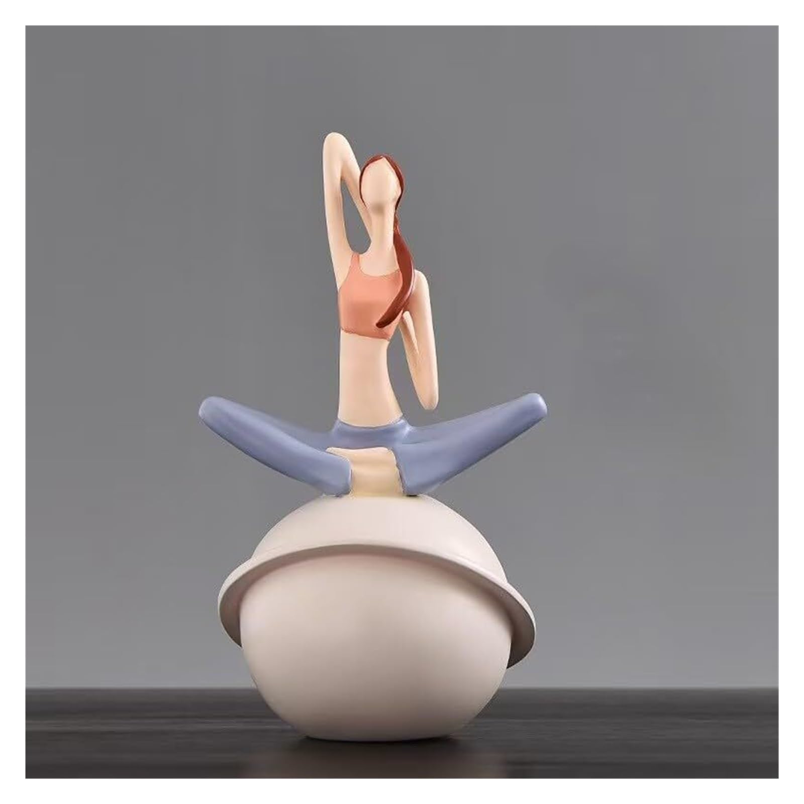 Yofab Office Cubicle Decor Creative resin yoga girl figurine meditation poses on stone 10 styles for choice Coffee Table Centerpiece(Style F)