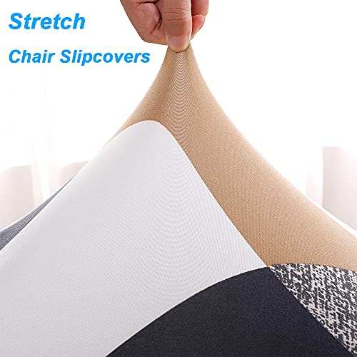 Hzdhclh Geometric Chair Covers For Dining Room 6 Pack,Stretch Spandex Parsons Chair Slipcover Set Of 6,Washable Anti-Dust Chair Seat Cover For Kitchen,Wedding,Party #TOP3