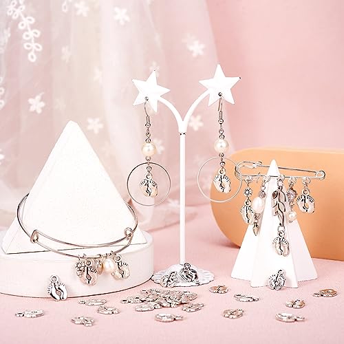 Craftdady 50 Stück Antik Silber Füße Fußabdruck Charms Anhänger tibetische Babyfüße Baumeln Anhänger für Baby Remembrance Armband Halskette Schmuckherstellung