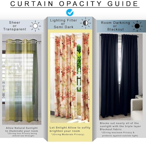 Image of Ultimate Trends Polyester Room Darkening Curtains for Doors and Window, Eyelets Curtain Block Up to 65% to 70% Sunlights, 9 FEET Packof 2,Ivory Cream