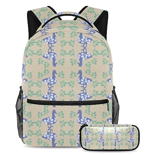 Sac à dos canard avec trousse assortie pour l'école et les voyages des ados