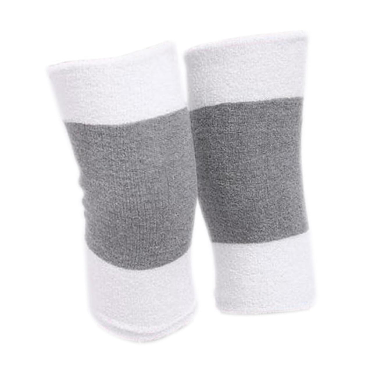 HOODANCOS Knee Support Elastic Weave Sleeves Thicken Warm Kneepad for Winter Sports Cycling Ergonomic Design for Joint Protection Muscle Relief Suitable for Men Women White Grey