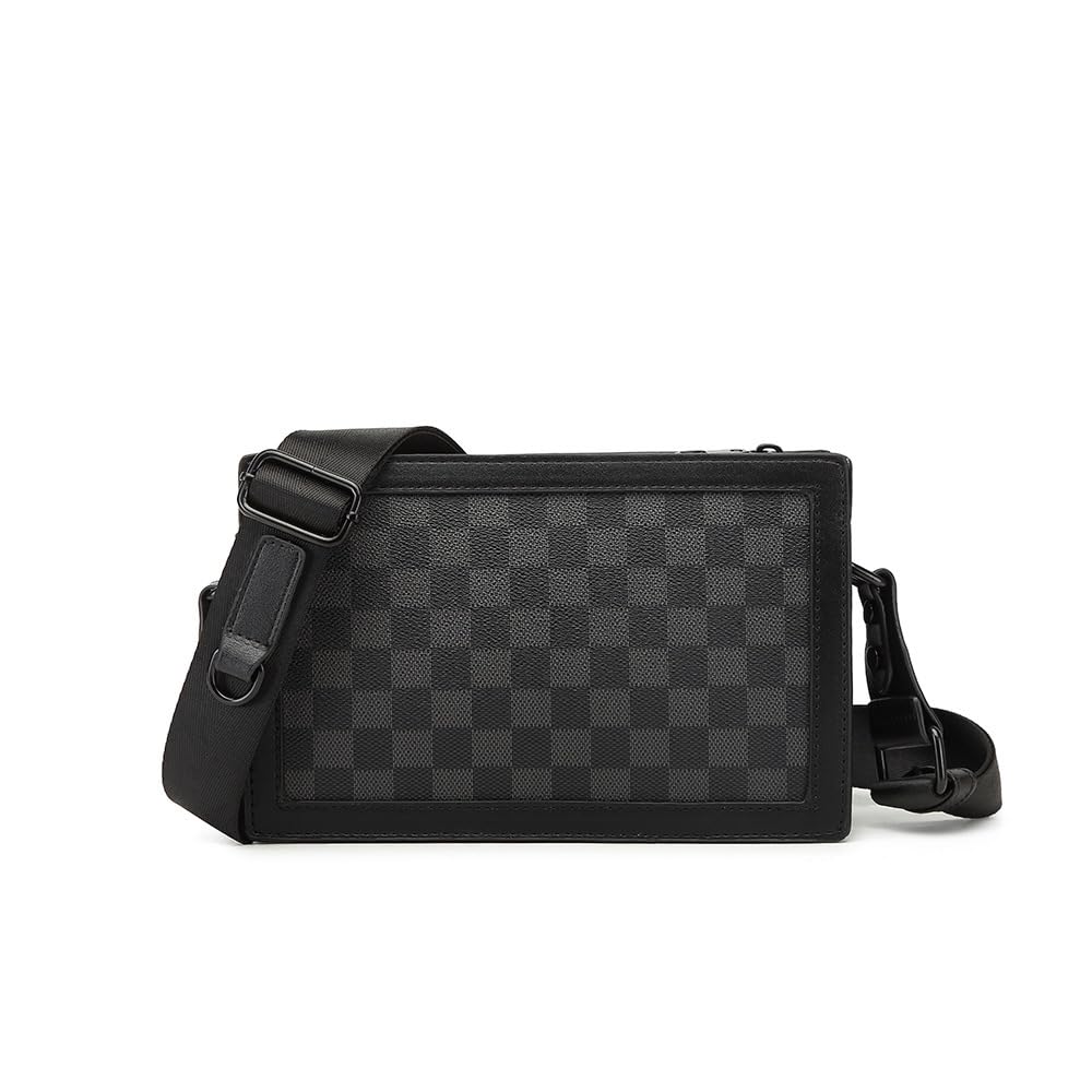 ZEKAROULMen's Retro Backpack, Simple and Stylish Large Capacity Crossbody Bag for Travel and Business Trips Black