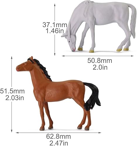 Miniatura 7 de AN4303 15PCS 143 Animales de granja Caballos y vacas Escala O PVC bien pintado caballo y vaca Uso para modelo Paisaje Decoración de escritorio