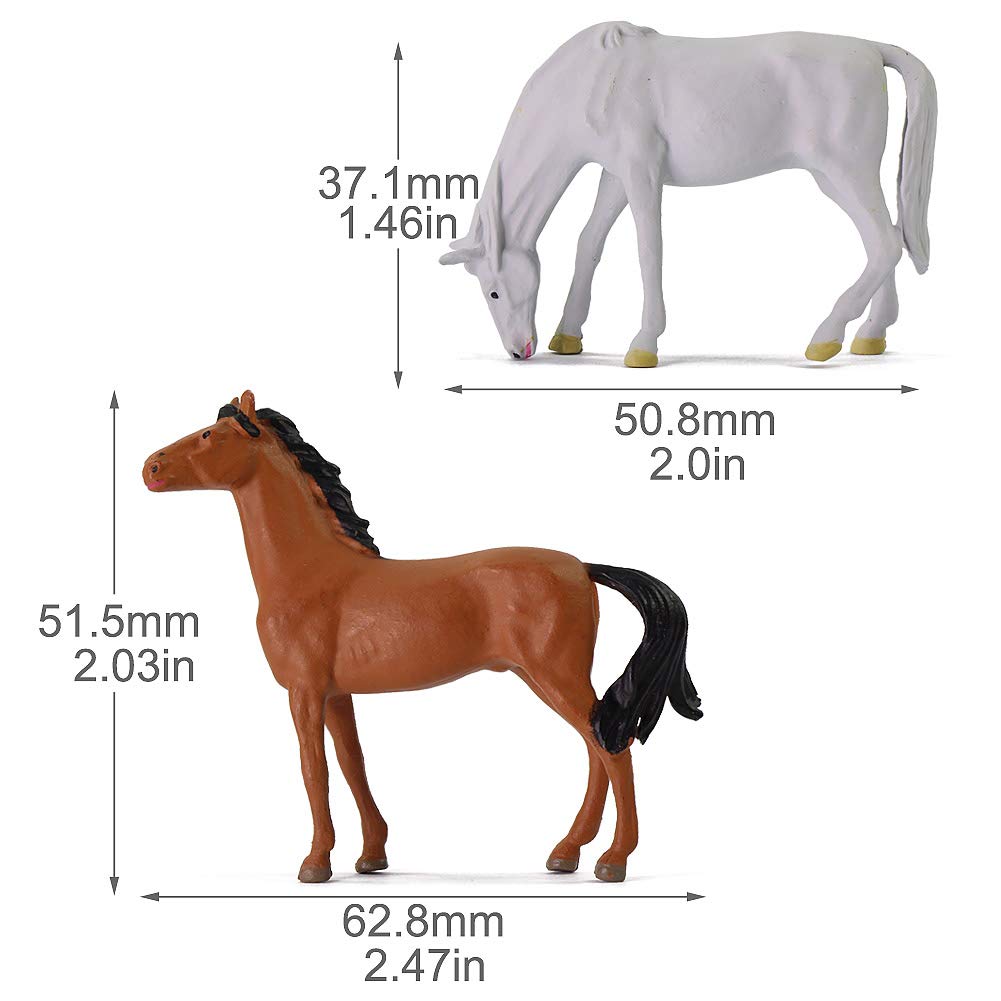 Evemodel AN4303 Lot de 15 petits trains en PVC Motif chevaux et vaches 1/43