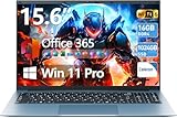 SGIN 15.6 Inch Laptop Computer, Windows 11 Laptops with 16GB RAM 1024GB SSD, Celeron N5100, Office 365, WiFi 6, 53.2WH Battery, 180° Viewing, HDMI, Cooling Fan, for Business and Students