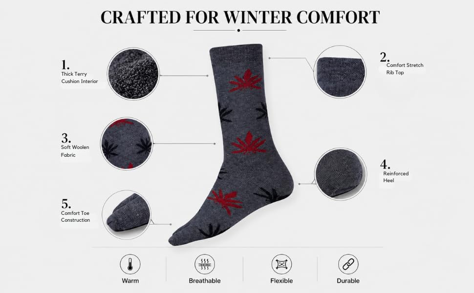 Image of RC. ROYAL CLASS Women's Warm Woolen Calf Length Thick Terry /Towel Multicolored Socks(Pack of 3 Pairs)(Winter wear socks)