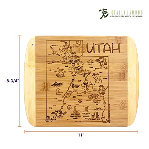 Image of Totally Bamboo A Slice of Life Utah Engraved Map Cutting Board