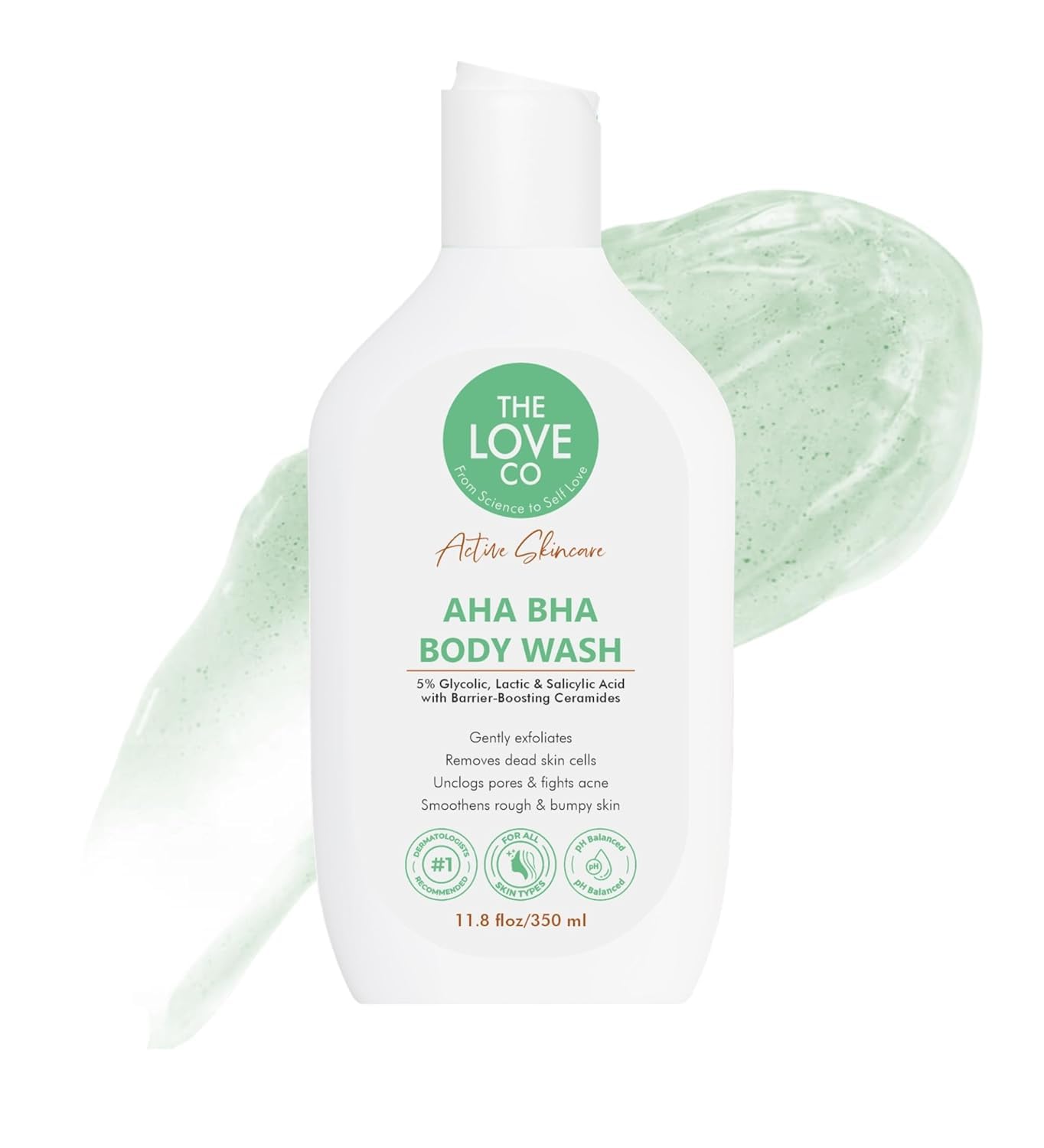 RD THE LOVE CO AHA BHA Body Wash 5 Glycolic Lactic 2 Salicylic Acid Acne Bacne Control Exfoliating