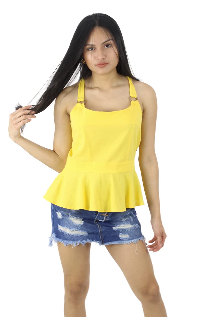 yellow peplum top