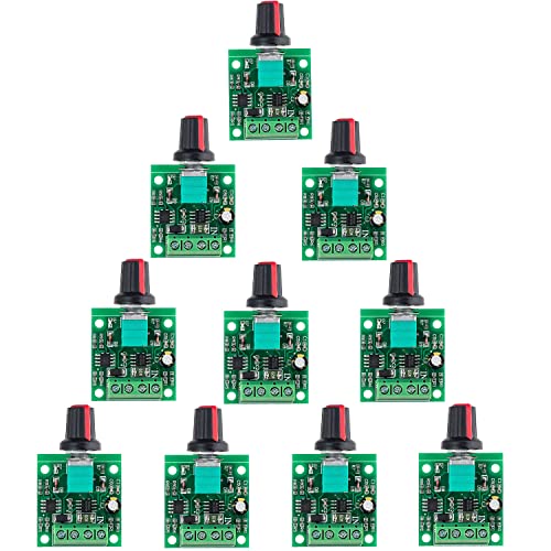 RUNCCI-YUN 10pcs PWM Controlador de Velocidad del Motor, Bajo Voltaje DC 1.8V-12V Interruptor de Controlador Ajustable,potenciometro 12v, con Perilla de Control Velocidad