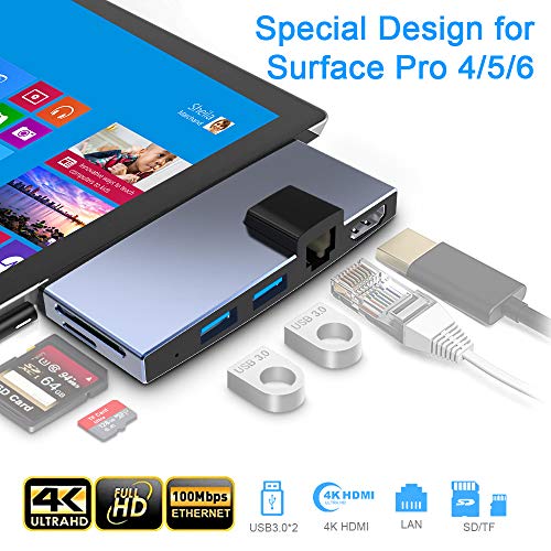 6 in 1 Surface Pro 4 Pro 5 Pro 6 Hub Docking Station