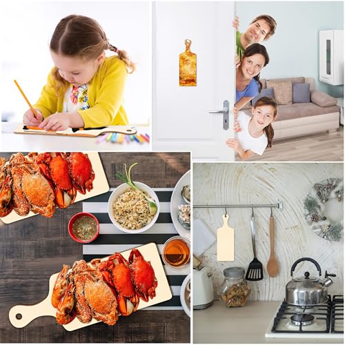 8 Piezas Tabla de Cortar de Madera con Mango Cuadrada miniatura 4