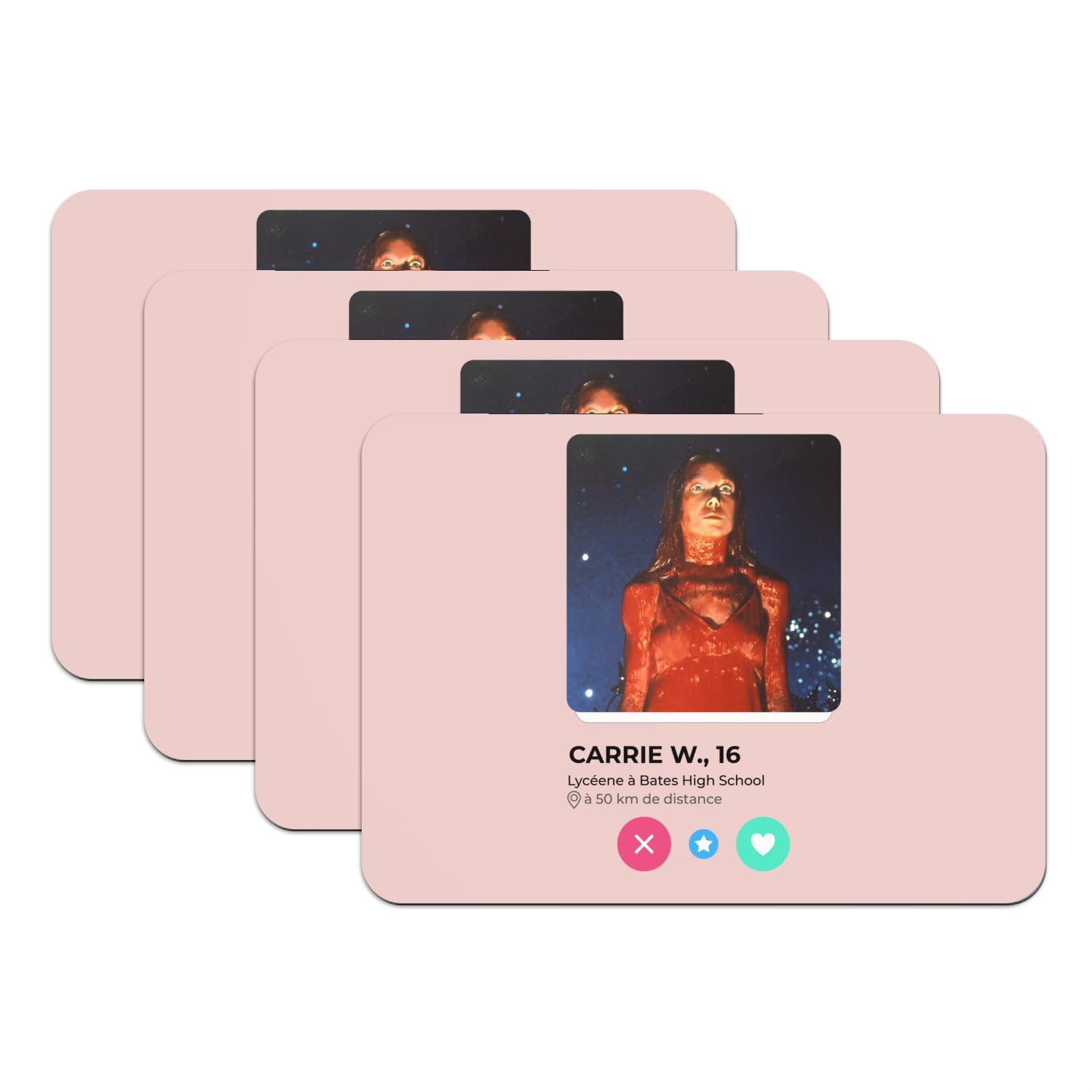 Sets de table en caoutchouc antidérapant grand format rose Carrie White lavables et stables