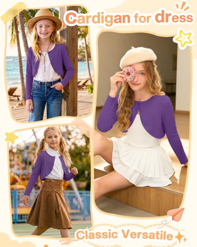 Image of Girls Uniform Long Sleeve Knitted Cardigan