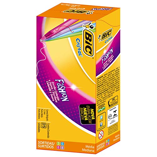 Caneta Esferográfica BIC Cristal Fashion, 1.2mm, 4 Cores