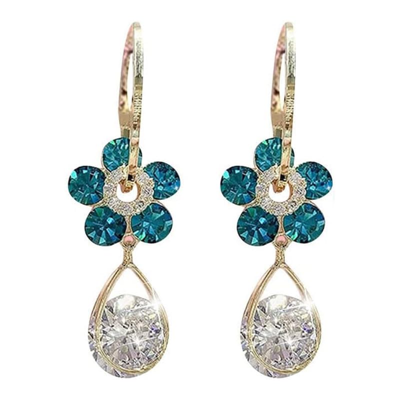 Meenaz Korean Drop Blue Earrings set for Women & Girls Ladies | Western Statement Crystal Earing beads | Stylish Ear Rings Jewellery for woman Accessory | Valentine Gift for Girlfriend couple -317