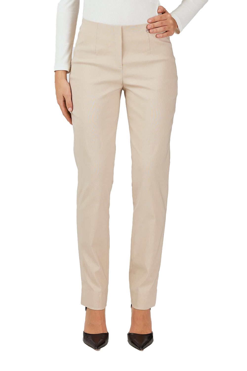 Robell Pantalon Bengaline Marie, Taille Haute, Power Stretch, Jambe Droite | Pantalon femme Robell Style Marie: tissu bengaline. Pour plus de confort, de liberté de mouvement et de style au quotidien.