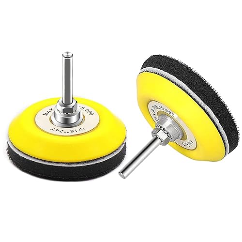 Mesee Paquete de 2 almohadillas de respaldo de lijado de gancho y bucle de 3 pulgadas con almohadilla de amortiguación de capa de espuma suave,