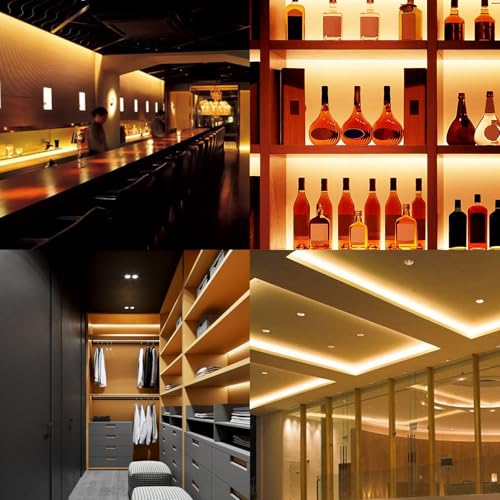 Image of GOMING 24V COB LED Strip Warm White 3000K Cut at Will 2640LEDs 16.4ft(5M) | CRI 93+ 4600lm 13W /M Uniform Glow IP20 Not Waterproof LED Tape Lights for DIY Cabinets Home Decor(Power Supply not Included)