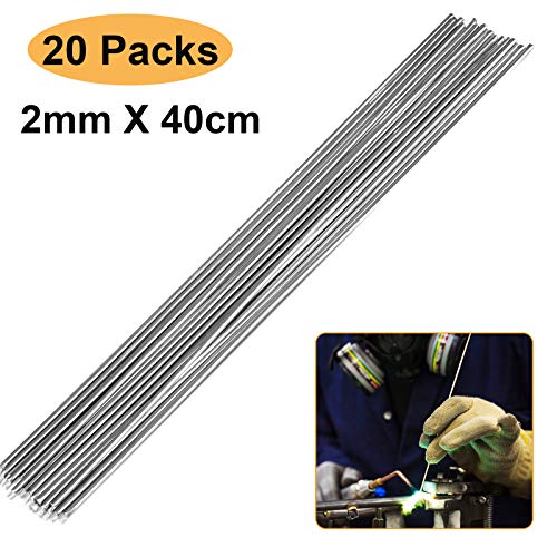 Elecxlink Aluminum Welding Rods, 20-Pack 15.8in (40cm) Universal Low Temperature Aluminum Welding Cored