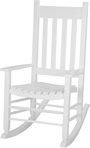 Miniatura 1 de Mecedora para exteriores, silla mecedora para patio, porche, con respaldo alto y barandilla, cómoda y estable, con carga duradera, 243 libras, silla