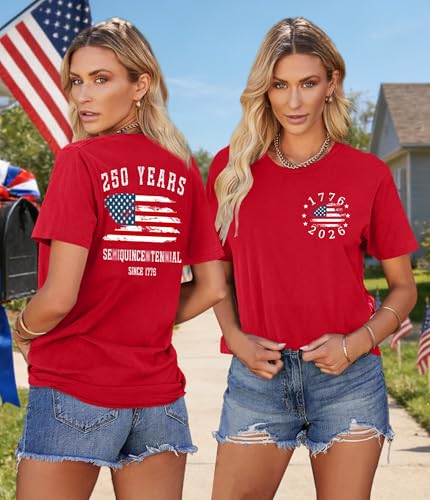 Image of Ithalt Women 4th of July Shirt Fourth of July Shirts USA Sequin Tshirt American Patriotic T-Shirt Stripes Tee Tops