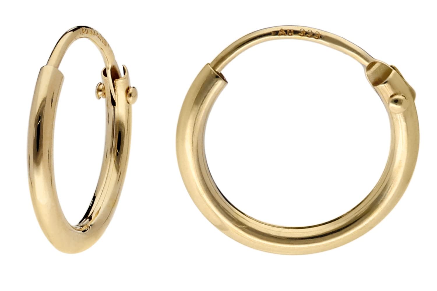 trendor Damen-Ohrringe Gold 333 / 8K Creolen Breite 1,3 mm Ø 11 mm 15169