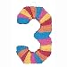 Multicolor Number 3 Pinata