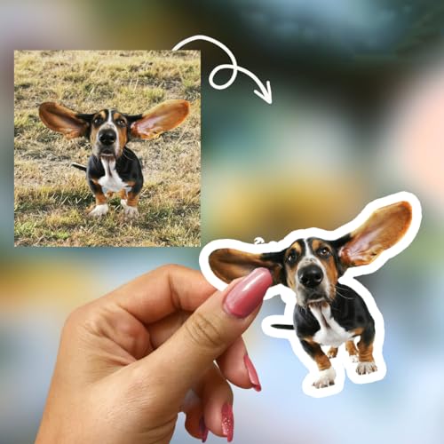 Pegatinas personalizadas para fotos, calcomanías de imagen personalizadas para portátiles, teléfonos, diarios, perfectas para fotos de mascotas, recuerdos de viaje, idea de regalo creativa