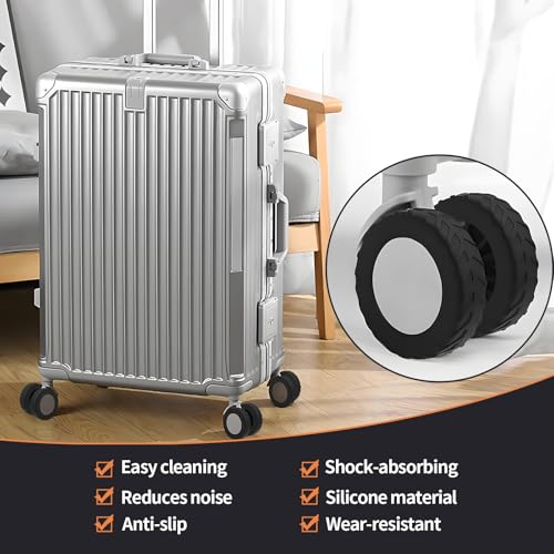 Luggage Wheel Covers for 8 Spinner Wheels – Silicone Protector Set, Anti-Drop & Silent Rolling, Fits 2.1"-2.4" Wheels, Black 10pcs for Carry-On Suitcases & Travel Luggage4