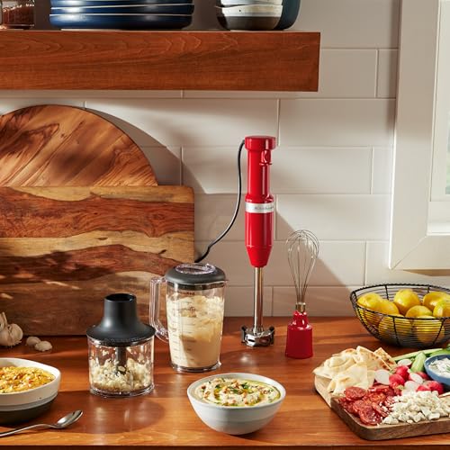 KitchenAid Variable Speed Corded Hand Blender with Accessories, Empire Red, KHBV83ER - 3