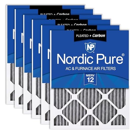 Nordic Pure 16x25x1 MERV 12 Pleated Plus Carbon AC Furnace Air Filters 6 Pack
