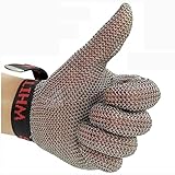 【Maximaler Schutz】 Der schnittfeste Handschuh besteht aus etwa 5000 Stück 304 Edelstahlringen. Es wird häufig beim professionellen Schlachten verwendet und schützt Sie vor Verletzungen durch Schneiden, Schneiden, Schälen und Schälen.