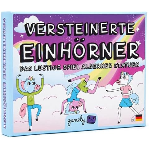 Fossilised Unicorns: The fun pocket-sized party game that brings the whole family to their hands with laughing poses [German] Cover